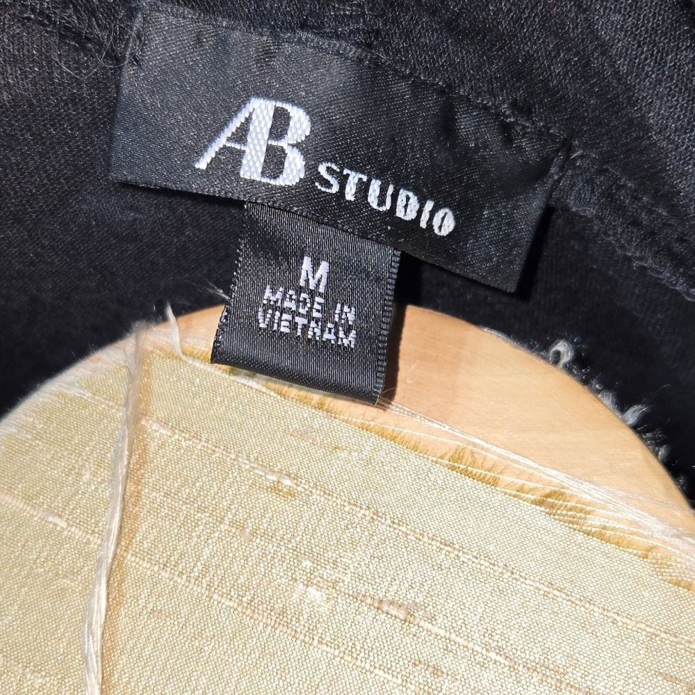 AB Studio Black Open-Front Cardigan with Raspberry Layered Tank - Picture 3 of 3